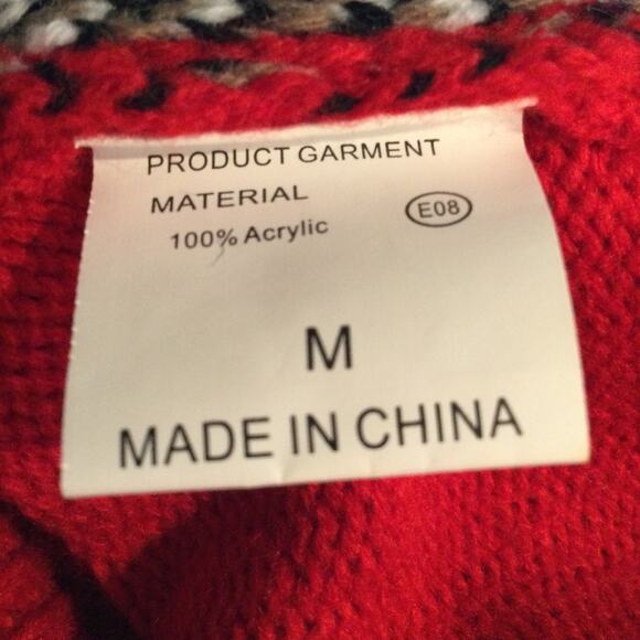 Ugly Christmas Sweater Reindeer Themed turtleneck tunic M - Picture 3 of 5